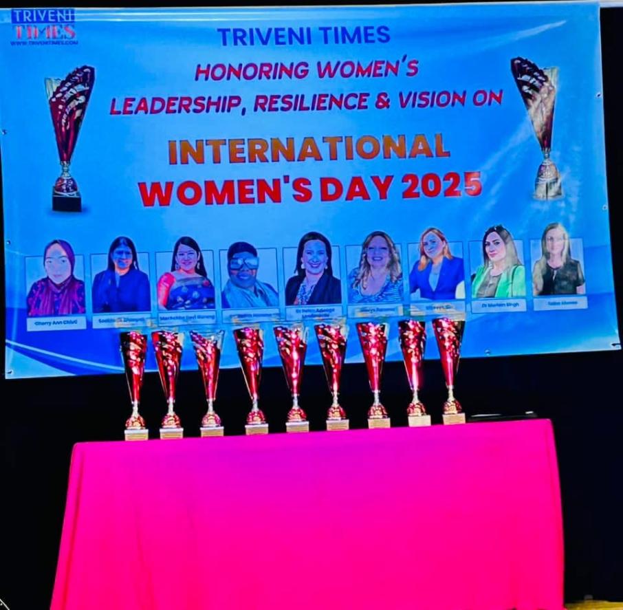 त्रिवेणी टाइम्स द्वारा सम्पादक मच्छेदेवी सहित ९ महिला सम्मानित